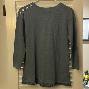 Blue/Grey Long Sleeve with Fringe bottom